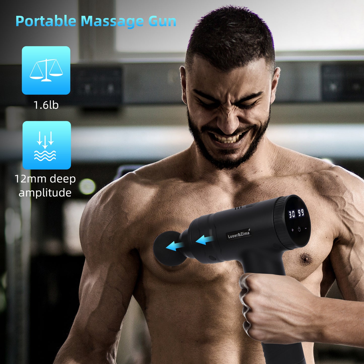 Massage Gun, Upgrade Percussion Massage Gun for Athletes Pain Relief Therapy and Relaxation, Handheld Deep